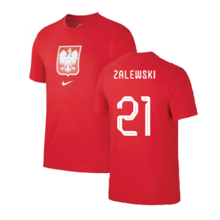 2022-2023 Poland World Cup Crest Tee (Red) (Zalewski 21)