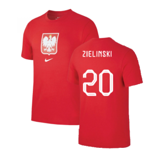 2022-2023 Poland World Cup Crest Tee (Red) (Zielinski 20)