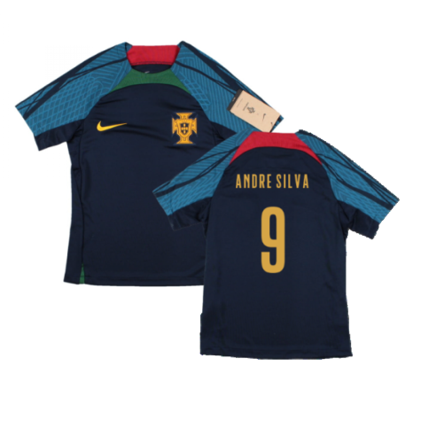 2022-2023 Portugal Dri-Fit Training Shirt (Navy) (Andre Silva 9)