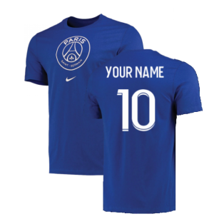 2022-2023 PSG Crest Tee (Blue) - Kids (Your Name)