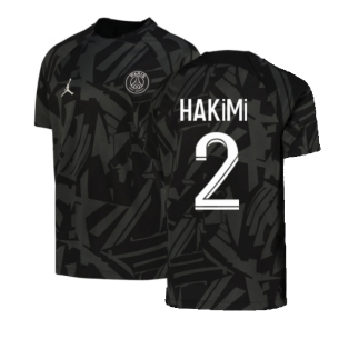 2022-2023 PSG Pre-Match Training Shirt (Black) - Kids (HAKIMI 2)
