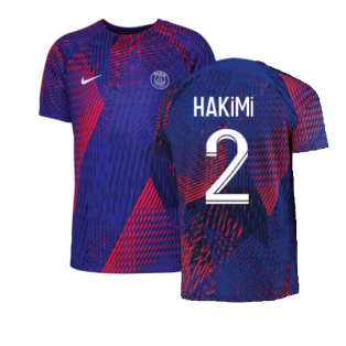 2022-2023 PSG Pre-Match Training Shirt (Blue) - Kids (HAKIMI 2)