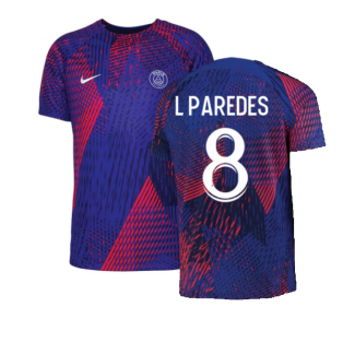 2022-2023 PSG Pre-Match Training Shirt (Blue) - Kids (L PAREDES 8)