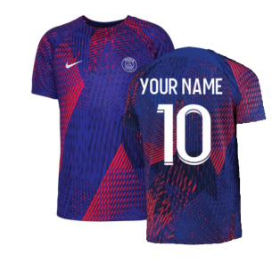 2022-2023 PSG Pre-Match Training Shirt (Blue) - Kids (Your Name)