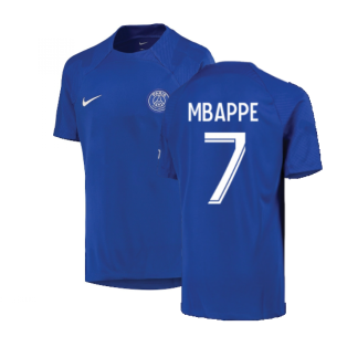 2022-2023 PSG Strike Training Shirt (Blue) - Kids (MBAPPE 7)