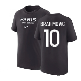2022-2023 PSG Swoosh T-Shirt (Black) - Kids (IBRAHIMOVIC 10)