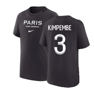 2022-2023 PSG Swoosh T-Shirt (Black) - Kids (KIMPEMBE 3)