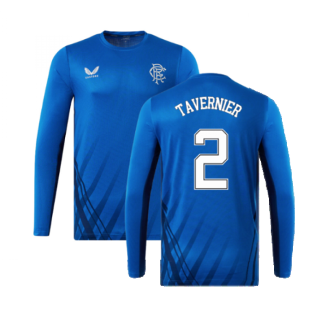 2022-2023 Rangers Long Sleeve Training Tee (Blue) (TAVERNIER 2)