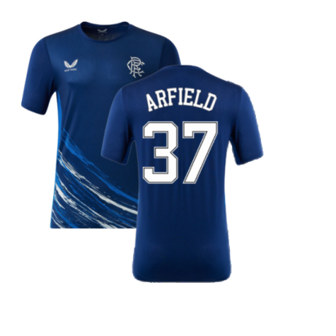 2022-2023 Rangers Matchday Short Sleeve T-Shirt (Navy) (ARFIELD 37)