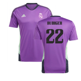 2022-2023 Real Madrid Condivo Training Jersey (Purple) (RUDIGER 22)