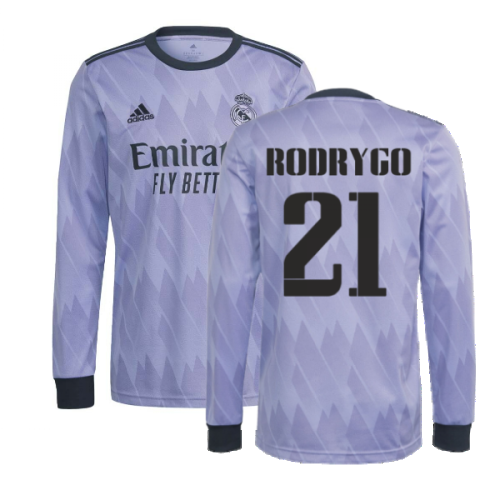 2022-2023 Real Madrid Long Sleeve Away Shirt (RODRYGO 21) 2022-2023 Real Madrid Long Sleeve Away Shirt (RODRYGO 21)