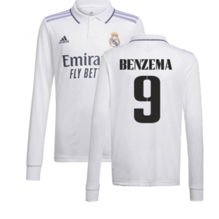 2022-2023 Real Madrid Long Sleeve Home Shirt (BENZEMA 9)