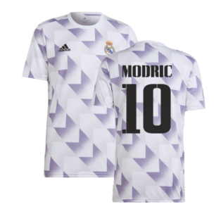 2022-2023 Real Madrid Pre-Match Shirt (White) (MODRIC 10)