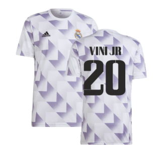 2022-2023 Real Madrid Pre-Match Shirt (White) (VINI JR 20)