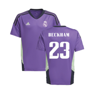 2022-2023 Real Madrid Training Jersey (Purple) - Kids (BECKHAM 23)