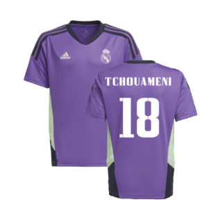 2022-2023 Real Madrid Training Jersey (Purple) - Kids (TCHOUAMENI 18)