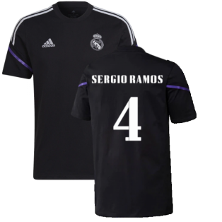 2022-2023 Real Madrid Training Tee (Black) (SERGIO RAMOS 4)