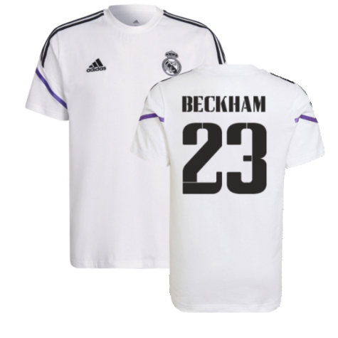2022-2023 Real Madrid Training Tee (White) (BECKHAM 23)
