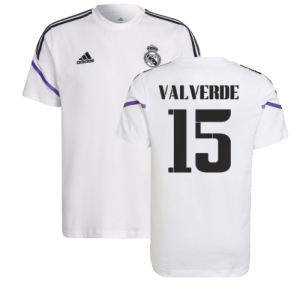 2022-2023 Real Madrid Training Tee (White) (VALVERDE 15)