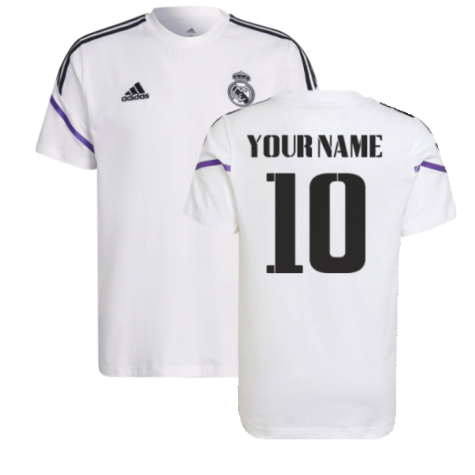 2022-2023 Real Madrid Training Tee (White) (Your Name)