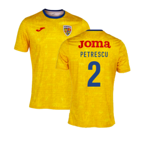 2022-2023 Romania Pre-Match Warm Up Shirt (Yellow) (PETRESCU 2)