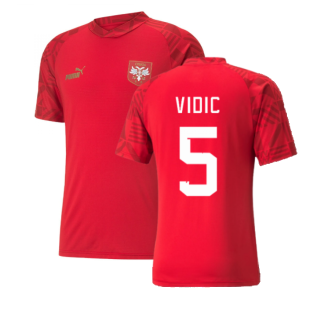 2022-2023 Serbia Pre-Match Jersey (Red) (VIDIC 5)