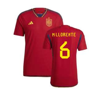 2022-2023 Spain Authentic Home Shirt (M Llorente 6)
