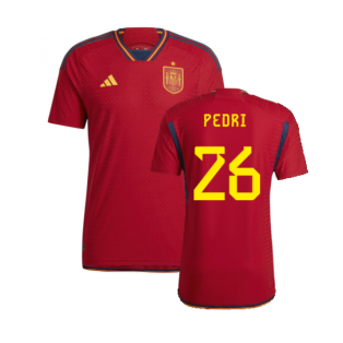 2022-2023 Spain Authentic Home Shirt (Pedri 26)