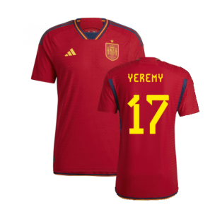 2022-2023 Spain Authentic Home Shirt (Yeremy 17)