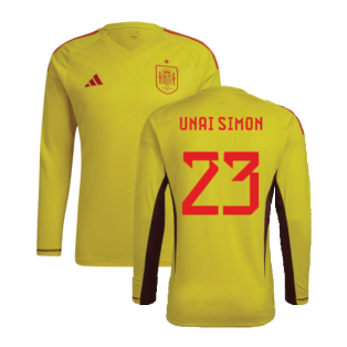 2022-2023 Spain Home Goalkeeper Shirt (Yellow) (Unai Simon 23)