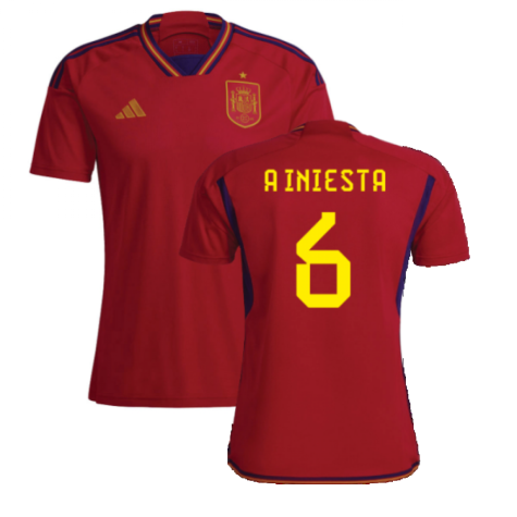 2022-2023 Spain Home Shirt (A INIESTA 6)