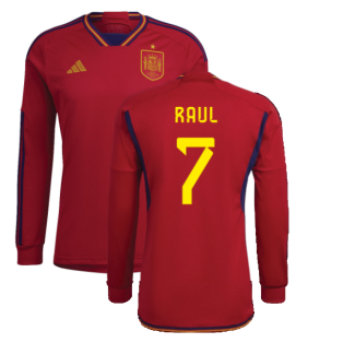 2022-2023 Spain Long Sleeve Home Shirt (RAUL 7)