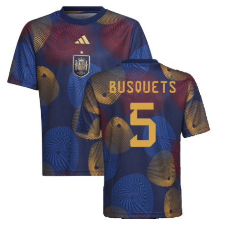 2022-2023 Spain Pre-Match Shirt (Kids) (BUSQUETS 5)