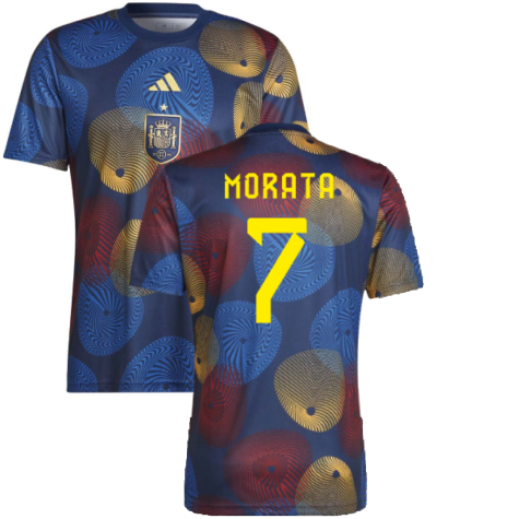 2022-2023 Spain Pre-Match Shirt (Navy) (MORATA 7)