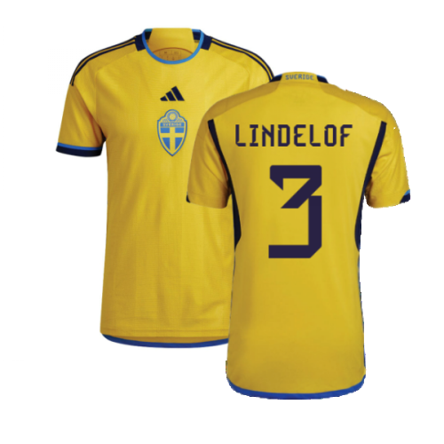 2022-2023 Sweden Home Shirt (LINDELOF 3)