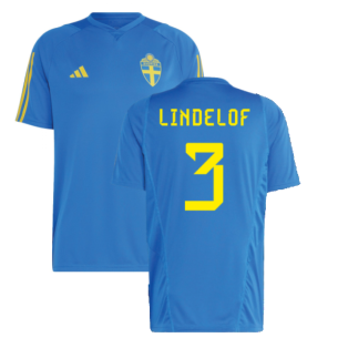 2022-2023 Sweden Training Jersey (Glory Blue) (LINDELOF 3)