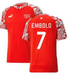 2022-2023 Switzerland Pre-Match Jersey (Red) (Embolo 7)