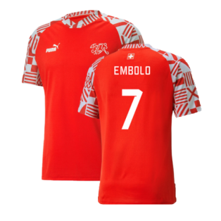 2022-2023 Switzerland Pre-Match Shirt (Red) (Embolo 7)