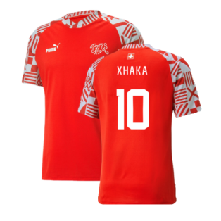 2022-2023 Switzerland Pre-Match Shirt (Red) (Xhaka 10)