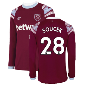 2022-2023 West Ham Long Sleeve Home Shirt (SOUCEK 28)