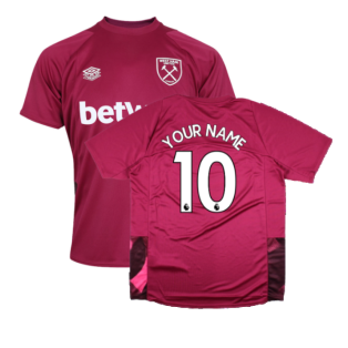 2022-2023 West Ham Training Jersey (S) - Red Plum (Your Name)