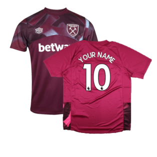 2022-2023 West Ham Warm Up Jersey (Grape Wine) (Your Name)