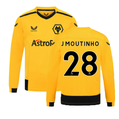 2022-2023 Wolves Long Sleeve Home Shirt (Kids) (J MOUTINHO 28)