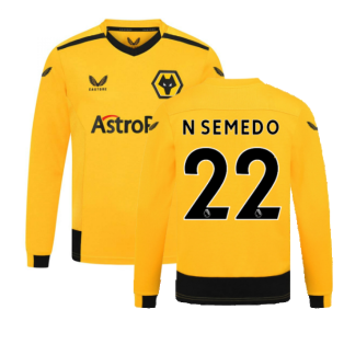 2022-2023 Wolves Long Sleeve Home Shirt (Kids) (N SEMEDO 22)