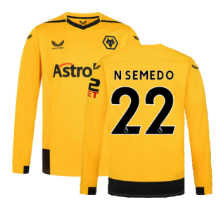 2022-2023 Wolves Long Sleeve Home Shirt (N SEMEDO 22)