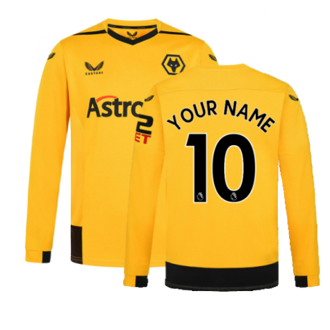 2022-2023 Wolves Long Sleeve Home Shirt (Your Name)