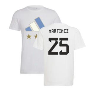 2022 Argentina World Cup Winners Tee (White) (MARTINEZ 25)