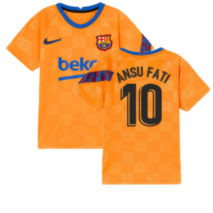 2022 Barcelona Nike Dri-Fit Pre Match Shirt (Kids) (ANSU FATI 10)