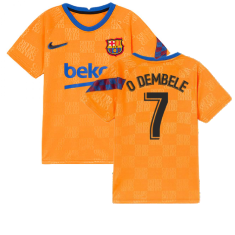 2022 Barcelona Nike Dri-Fit Pre Match Shirt (Kids) (O DEMBELE 7)