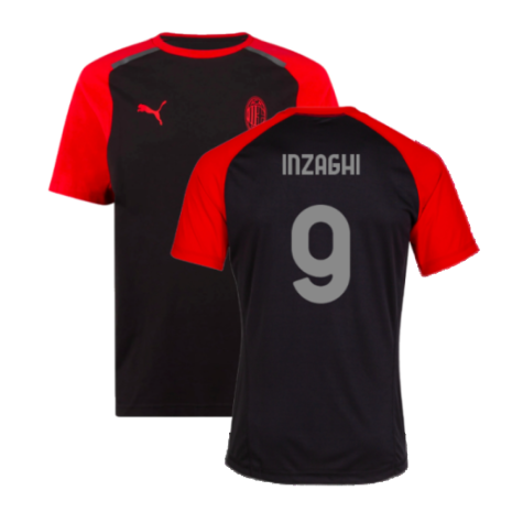 2023-2024 AC Milan Casuals Tee (Black) (Inzaghi 9)